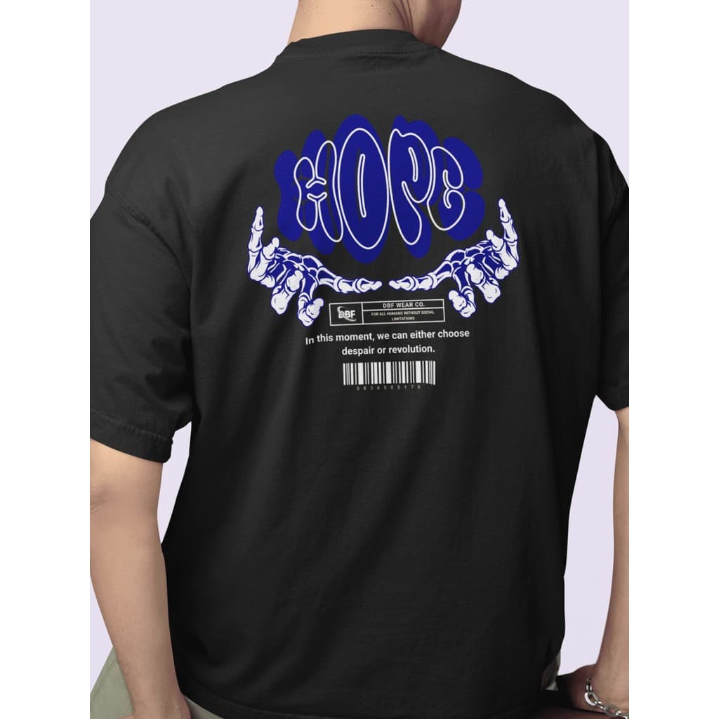 Camiseta Masculina Unissex 100% Algodão Gola Careca Blusa Streetwear Estilo de Rua Gola Redonda Com Estampa Grande Hope