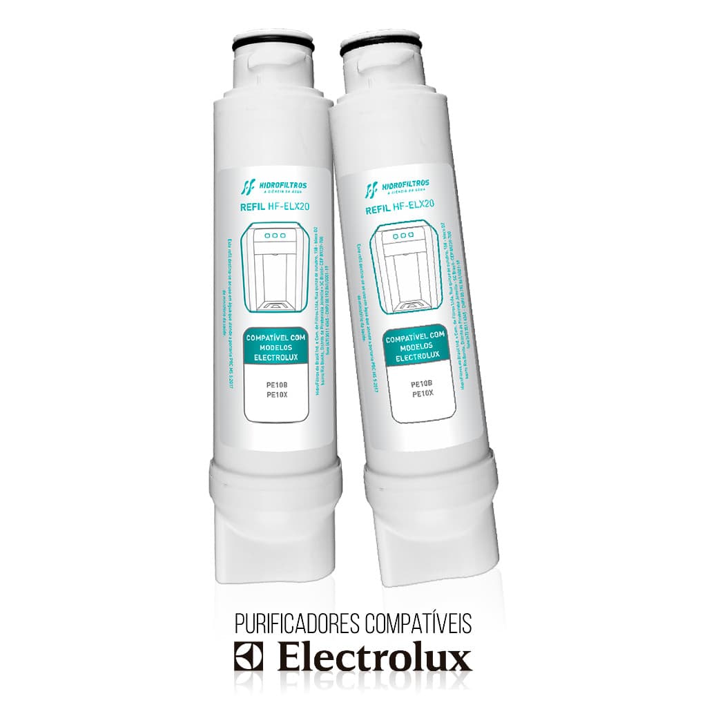 1 ou 2 Refil Vela Filtro ELX20 Compatível Purificador Electrolux Linha PE10B PE10X Reduz Pesticidas