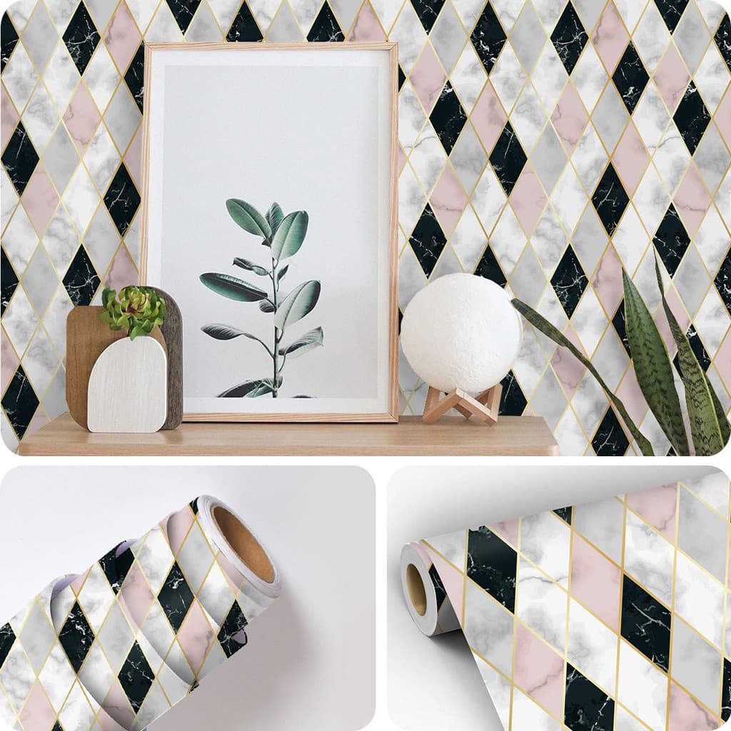 Papel de Parede Marmorizado | Impermeável, Antifungo, Ideal p/ Quarto, Sala e Cozinha