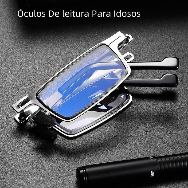 Óculos de leitura portáteis dobráveis, unissex, luz Anti-azul, alta definição