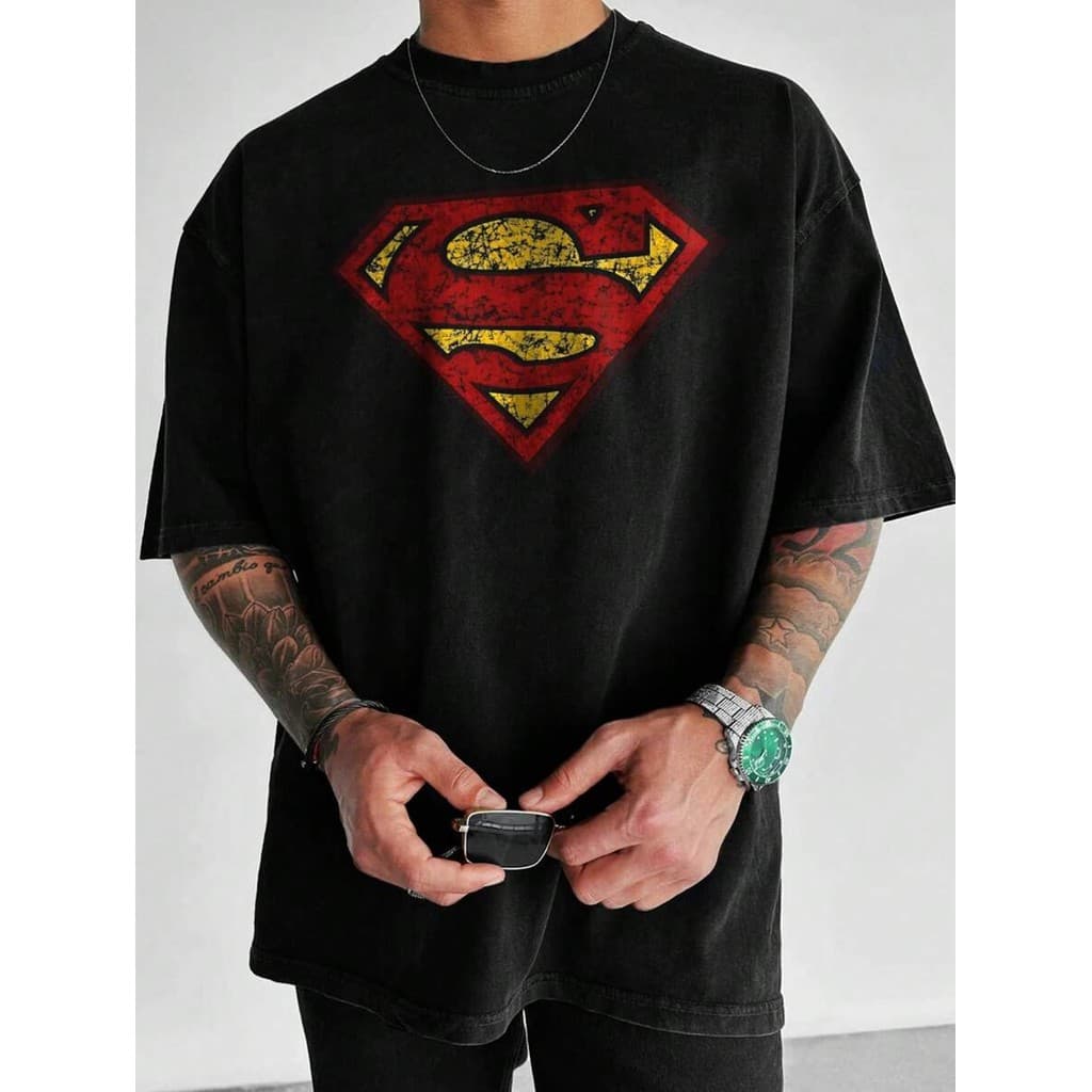 Camiseta Casual Superman 100% Algodão Premium Unissex Lançamento Plus Size Envio Imediato