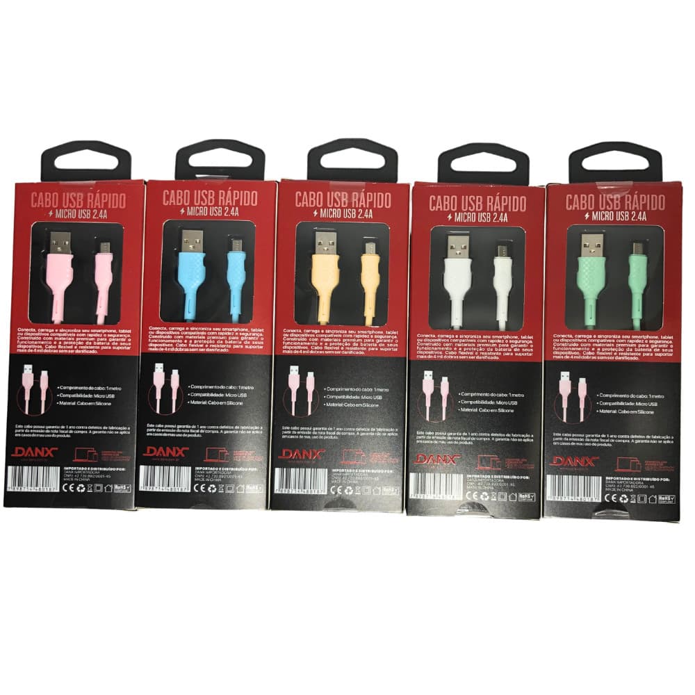 CABO USB 2.4A 1 METRO MICRO USB DU122M  DANX