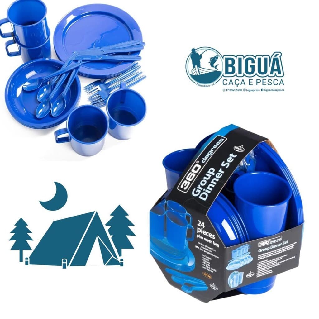 Kit cozinha Camp Dinner Set com 24 peças 360 Degrees