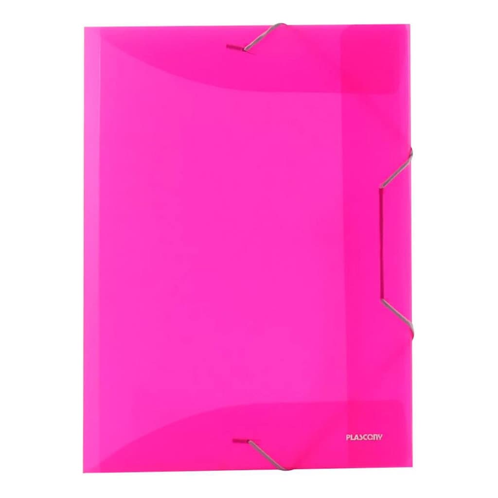 Pasta Aba Elástico A4 Sem Dorso Plástica A02n Neon Rosa 1 Un