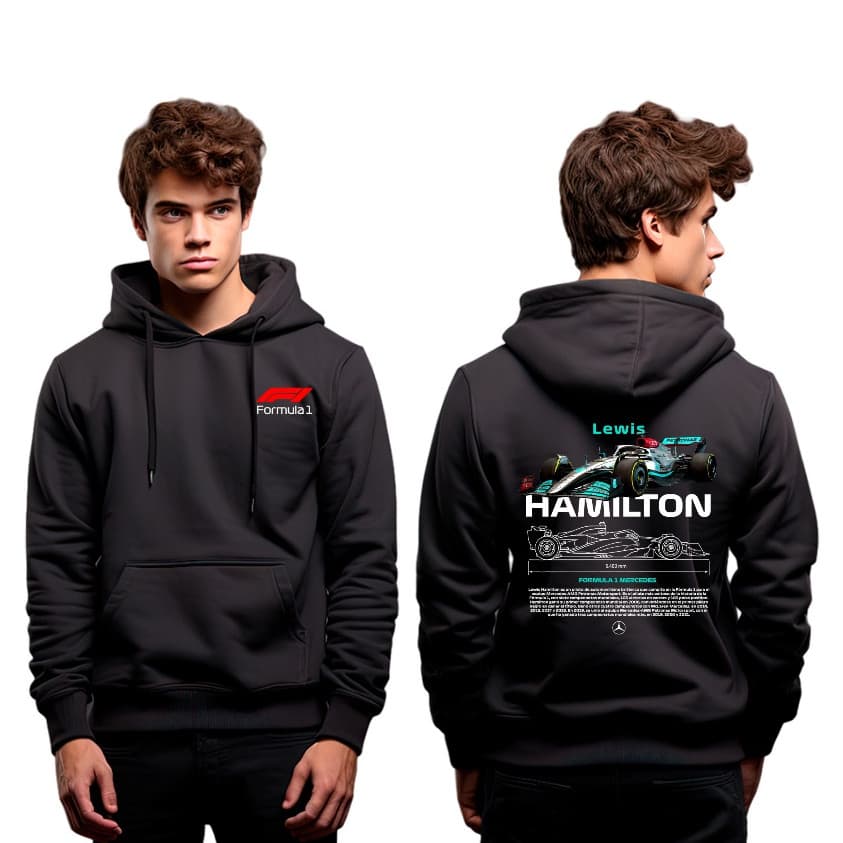 Moletom Canguru Unisex Lewis Hamilton Fórmula 1 Lançamento