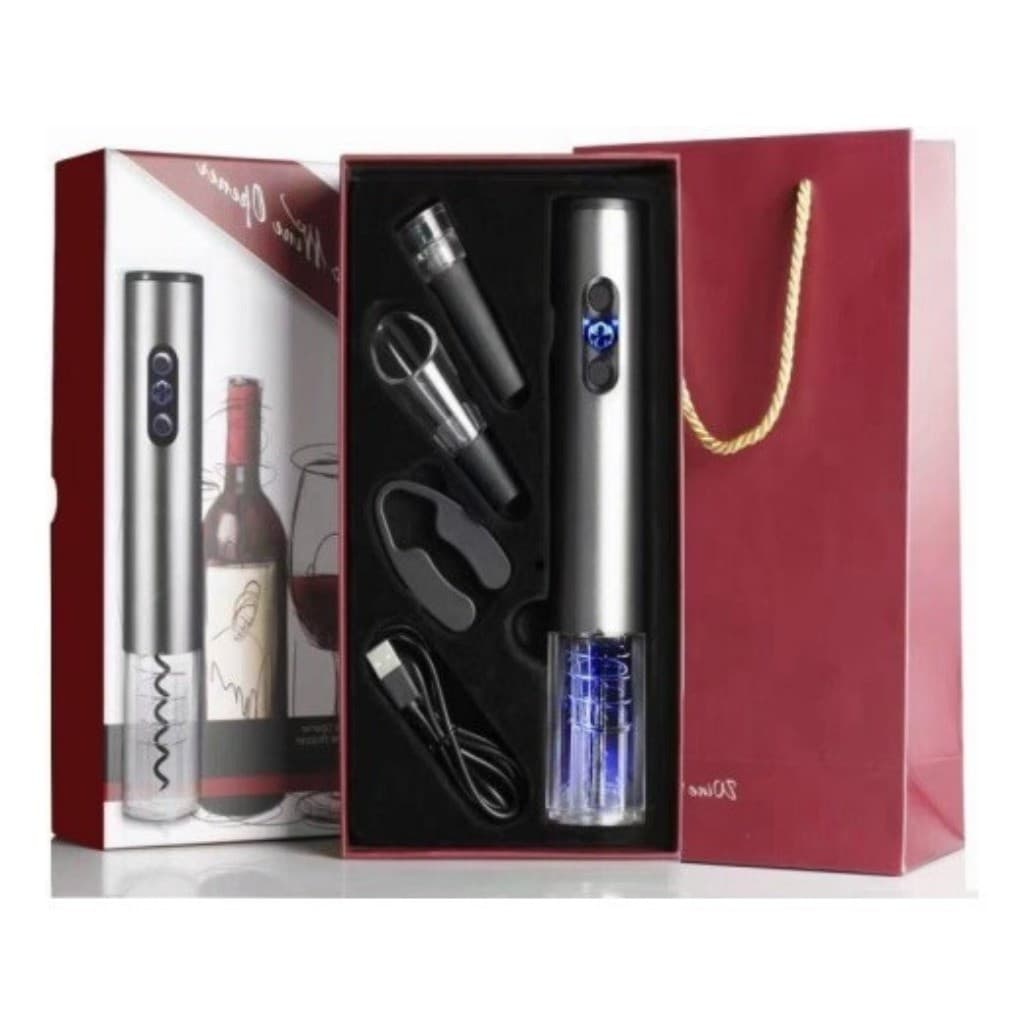 Modus Abridor De Vinho Automático Saca Rolhas Elétrico Led Recarregavel USB