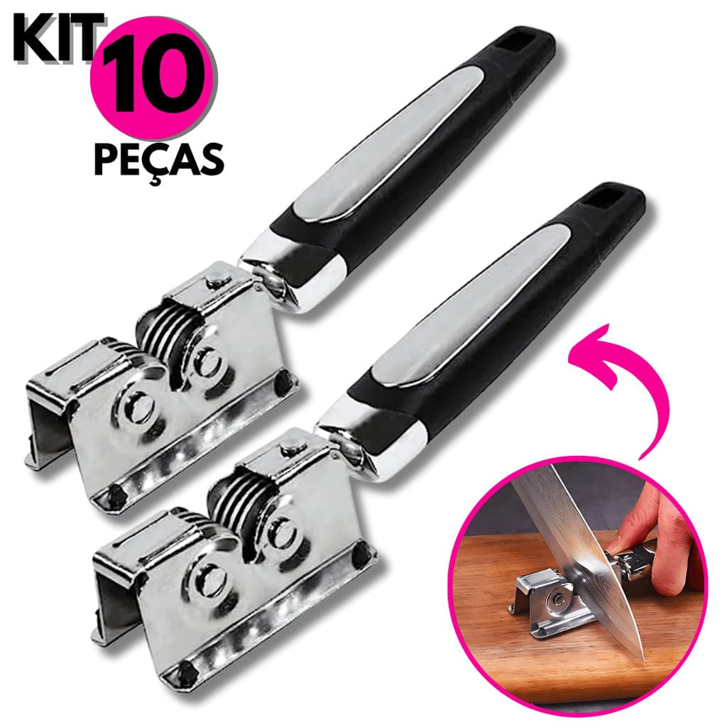 Kit 10 Amoladores de Faca Afiador de Faca Inox Afiador Amolador de Facas e Tesouras para Uso Diário