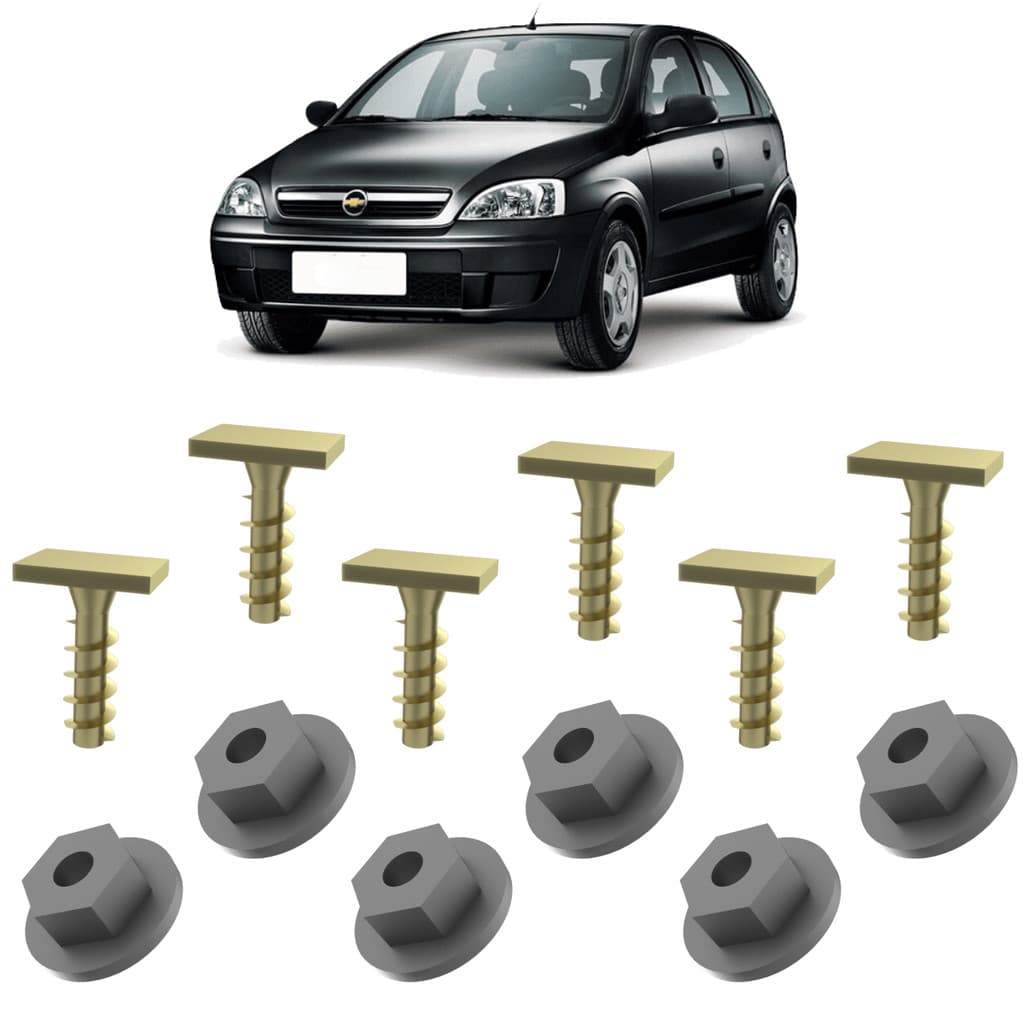 Kit 12 Grampos Fixação Moldura Paralama Dianteiro Corsa Pick-up Hatch Sedan Wagon