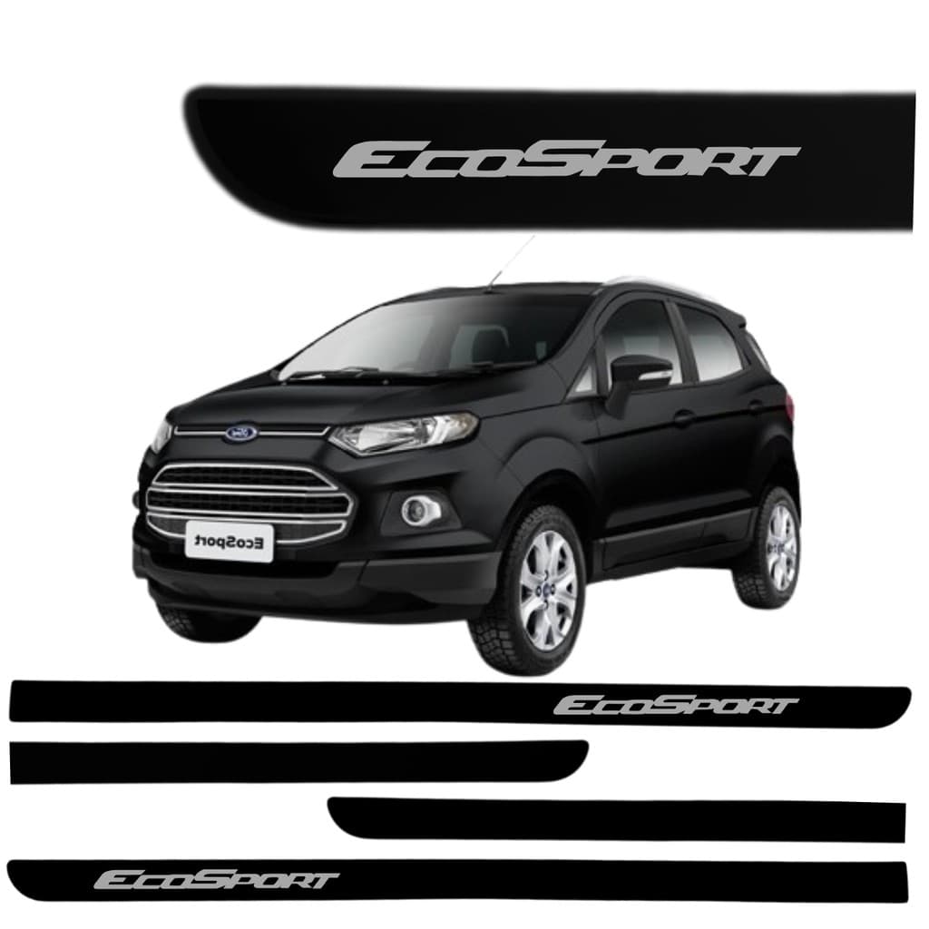 Jogo Friso Lateral Ecosport 2017 até 2024 Preto Ebony
