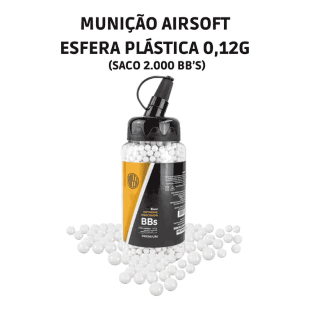 Esferas Plásticas Rossi 0,12g 6mm Pote Mamadeira com 2000 Unidades – Alta Precisão, Sem Rebarbas, Reutilizável