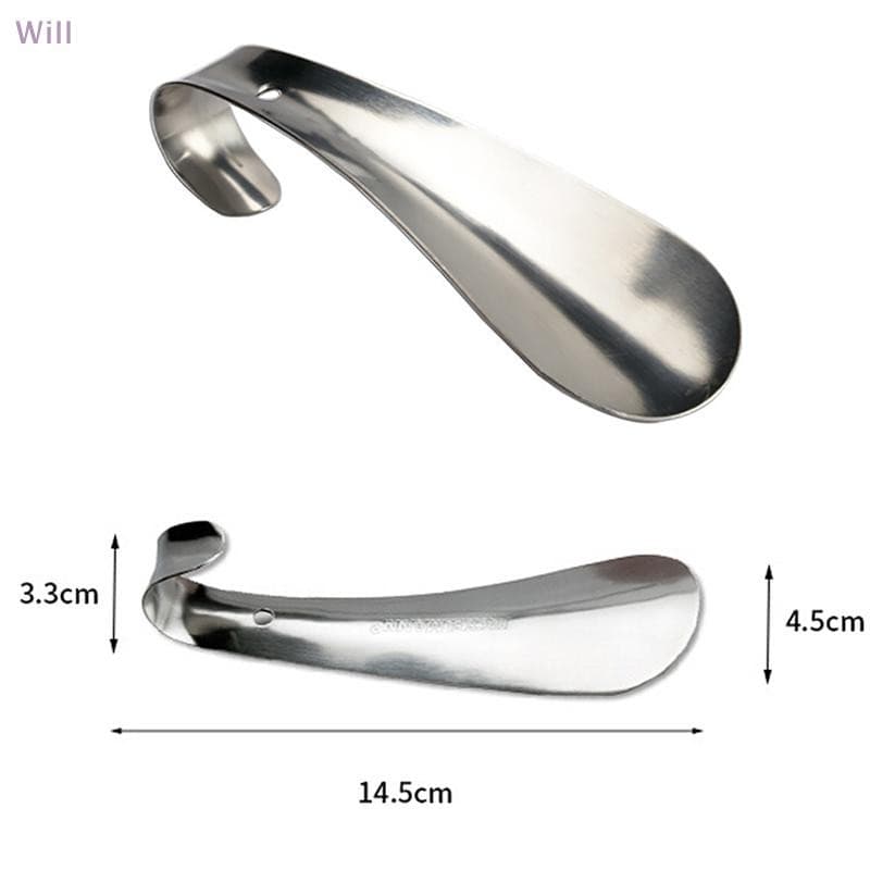 1 Peça De Aço Inoxidável Prata metal Sapato Chifre Colher Calçadeira 14.5cm