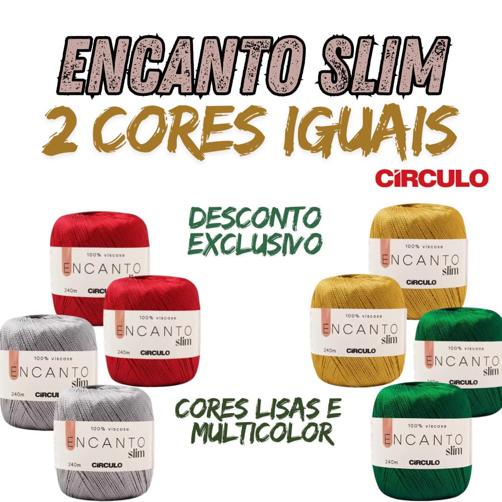 Kit de Linha Fio Encanto Slim 240m Circulo - kit com 2 cores iguais