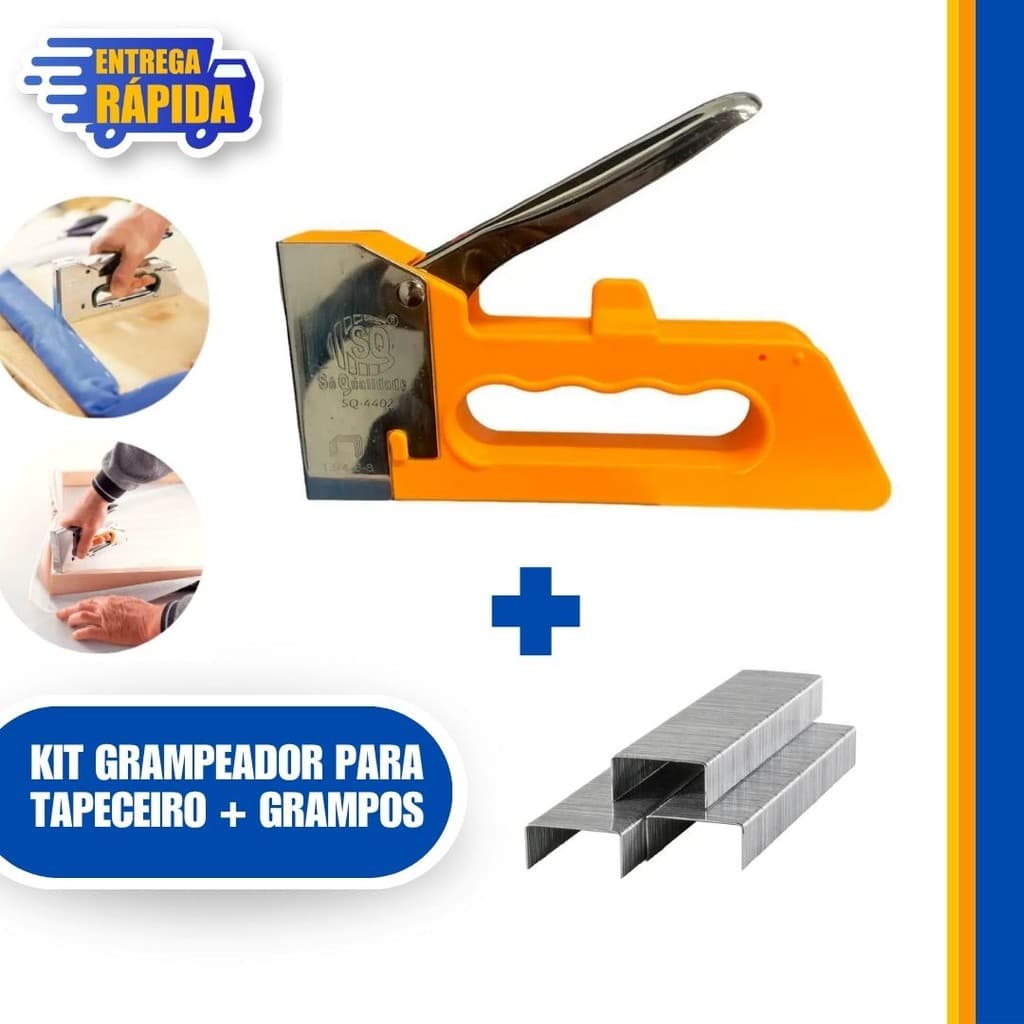 1 Peças Grampeador Tapeceiro Profissional 4--8mm Alta Pressão Profissional Manual com 1000 grampos