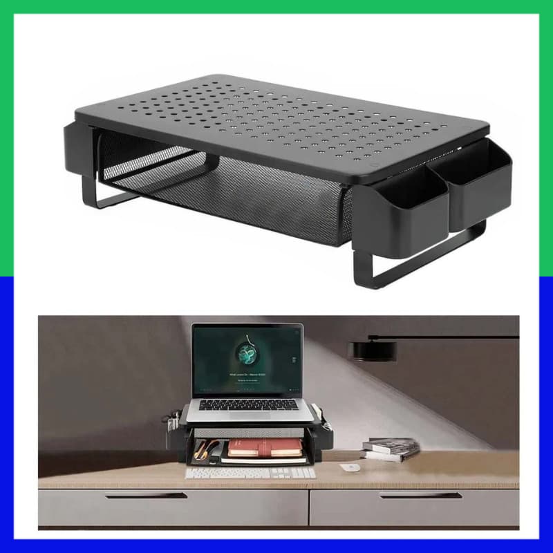 Base Para Monitor Mesa Pequeno 31x20x12Cm,Para Monitor Suporte ,Para Monitor De Mesa Base Para Notebook (Preto)