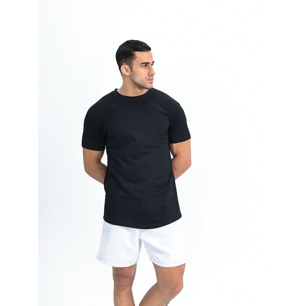 Camiseta Masculina Básica Algodão Egípcio Slim Fit Gola Redonda Lisa