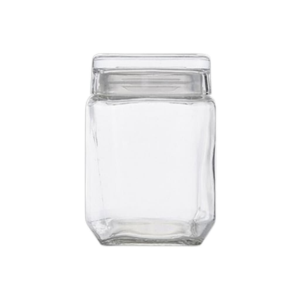Pote Vidro Quadrado Porta Mantimentos Com Tampa De Vidro de Encaixe Style Armazenar 1250ml-Le Bianco