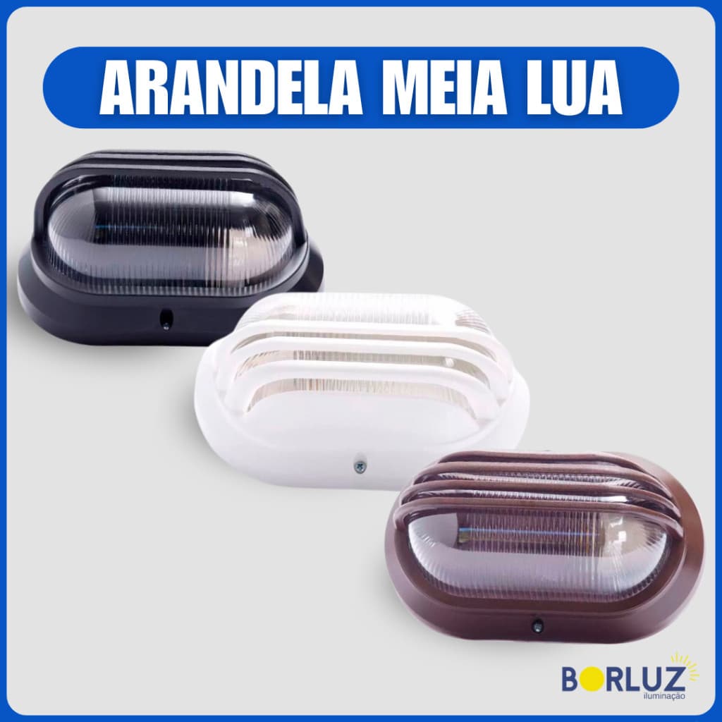 Luminária de Parede Arandela Tartaruga Meia Lua Bivolt E27