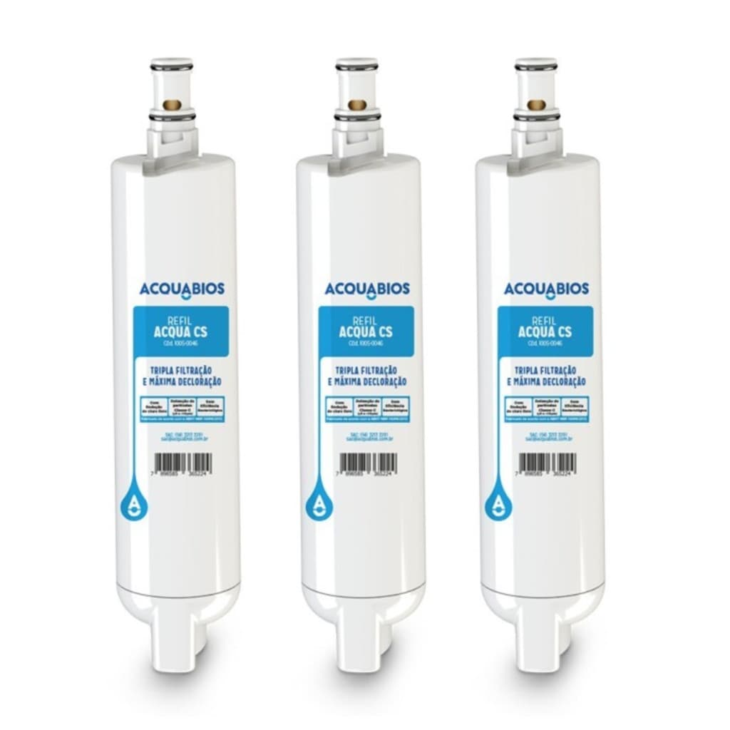 KIT 03 UN Refil Acqua CS Acquabios Compativel purif Consul
