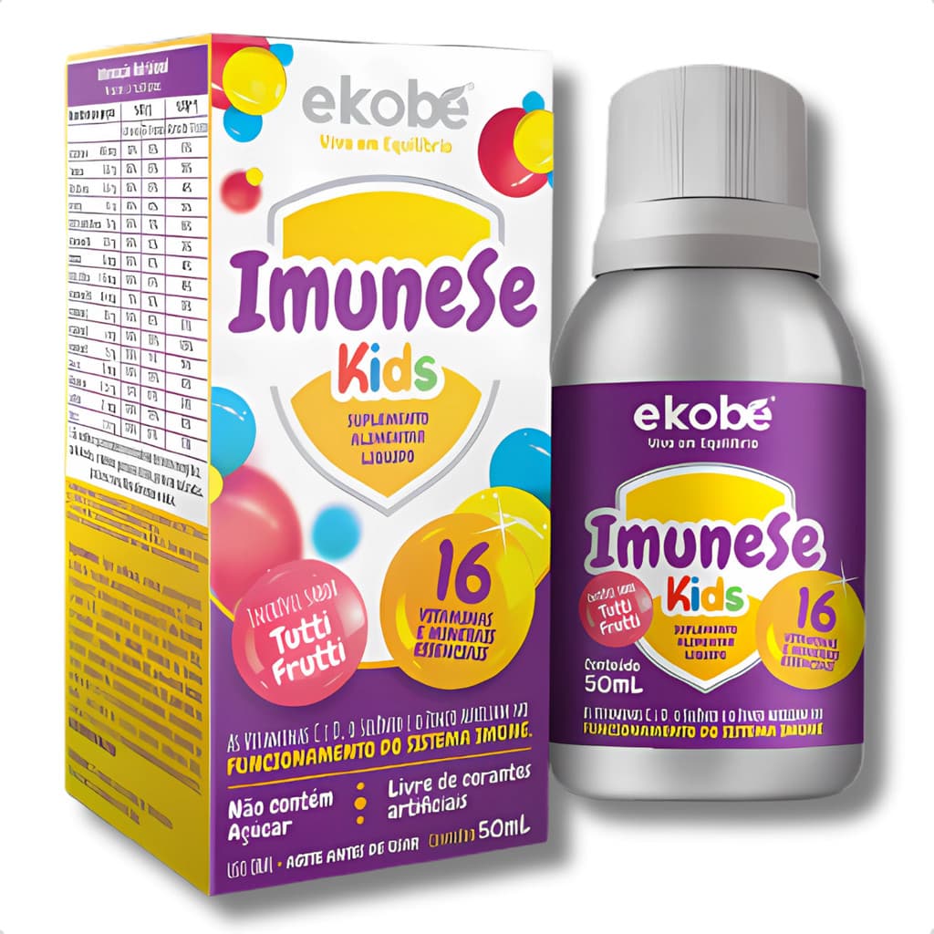 Vitamina Infantil Ekobé Imunese 50ml Sabor Tutti Frutti