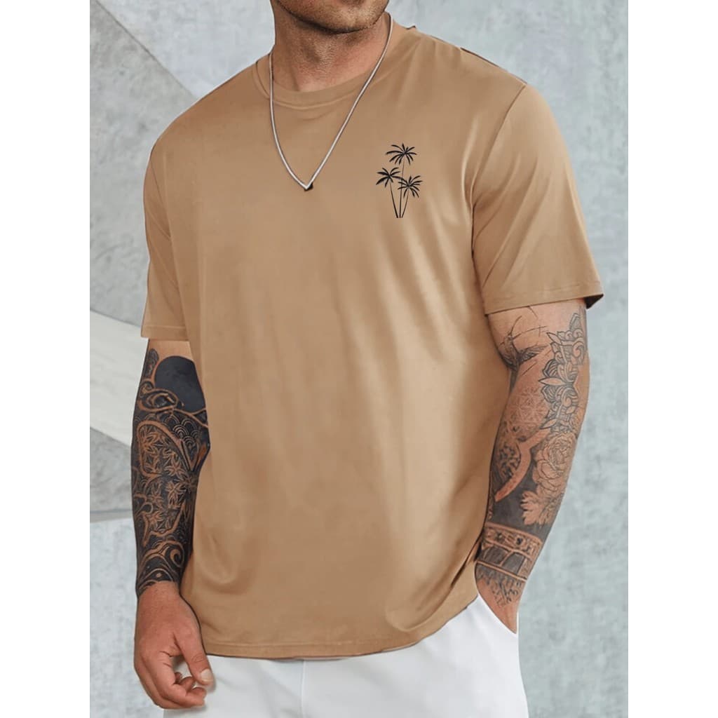 Camiseta Masculina Camisa Básica 100% Algodão Casual Estampada