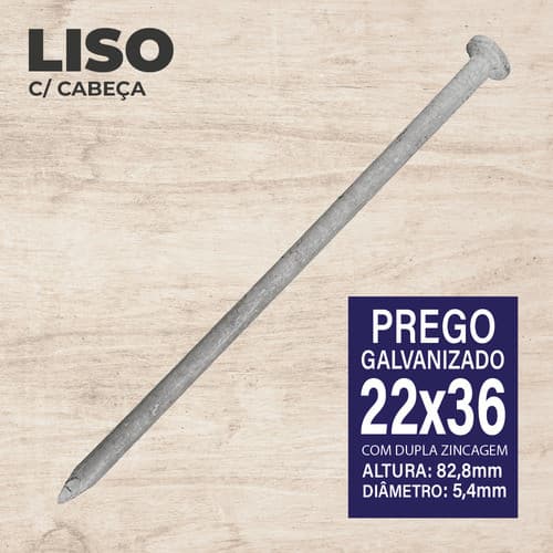 Prego Galvanizado A Fogo  1kg Nautfix 22x36