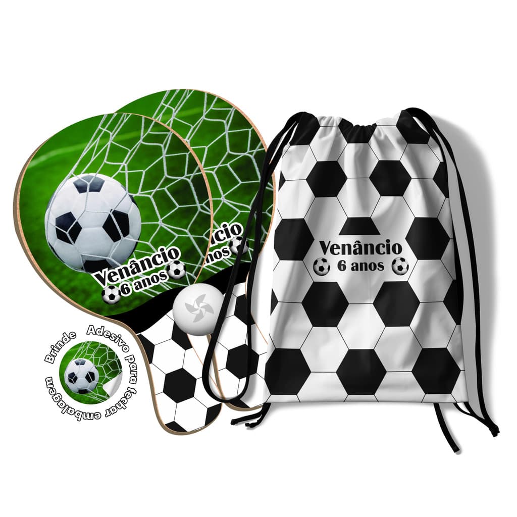 7/10/15/20/25 Kit Mochilinha e Raquetes Ping Pong - Futebol