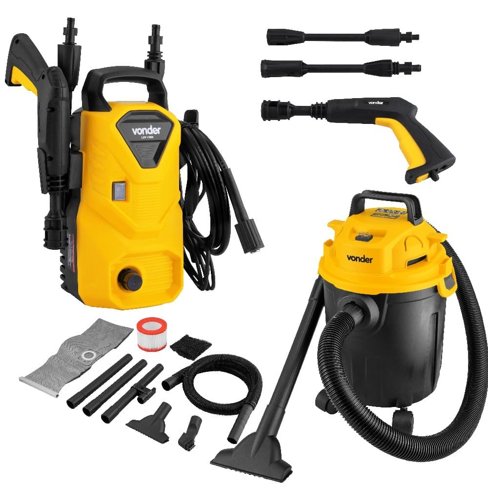 Lavadora Lav1300 + Aspirador Pó/líquido Apv1010 220v Vonder