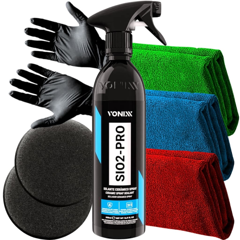 Manutenção Automotiva De Vitrificador Sio2-pro 500ml Vonixx + Aplicadores