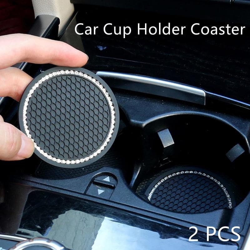 Par Porta-Copos Silicone Bling Universal 2,75 Polegadas Interior Feminino Antiderrapante