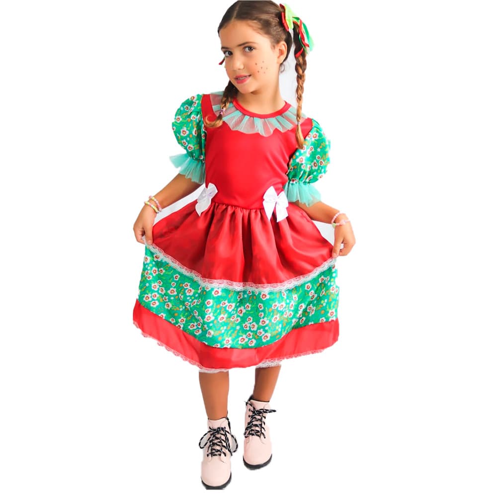 Vestido Feminino Junino Chita Verde G