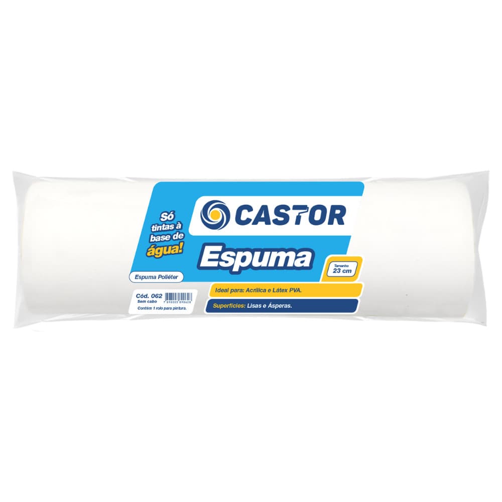 Rolo de Espuma Branco Poliéter 23 cm s/cabo - Castor