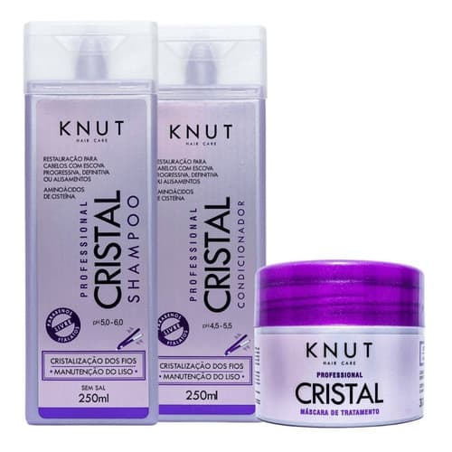 Kit Cristal Knut. Shampoo Condicionador E Máscara