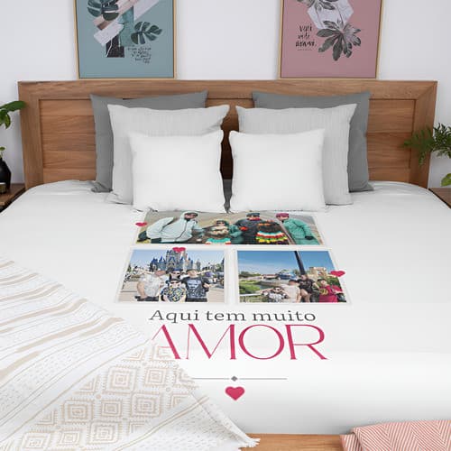 Manta Casal Personalizada Cobertor Com Foto Do Casal
