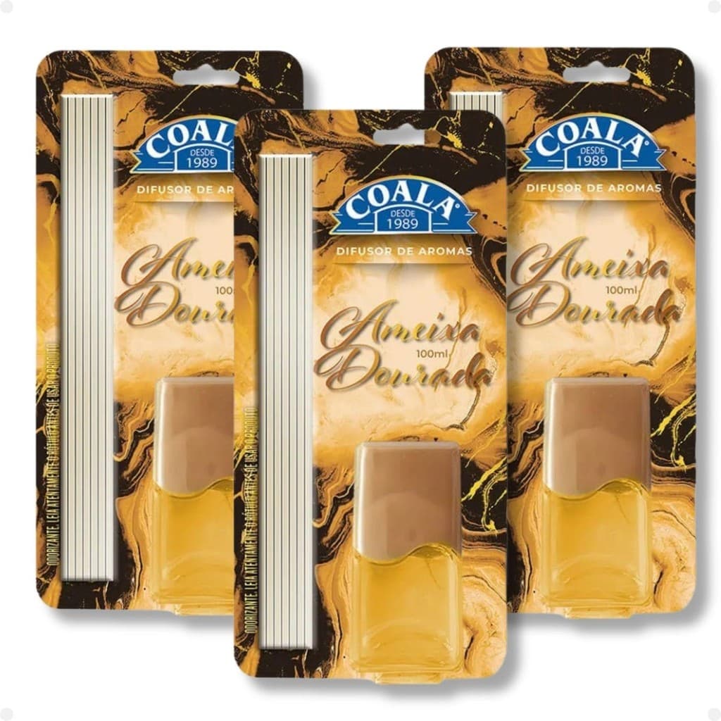 Kit Coala: 3 Difusores De Aromas Ameixa Dourada 100ml