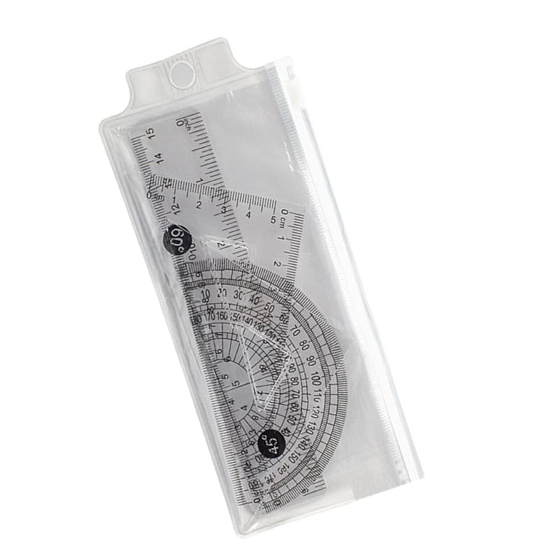 WRC Conjunto De Régua De Plástico , 4 Peças , Geometria Matemática , Transferidor De Triangular , Ferramenta De Desenho