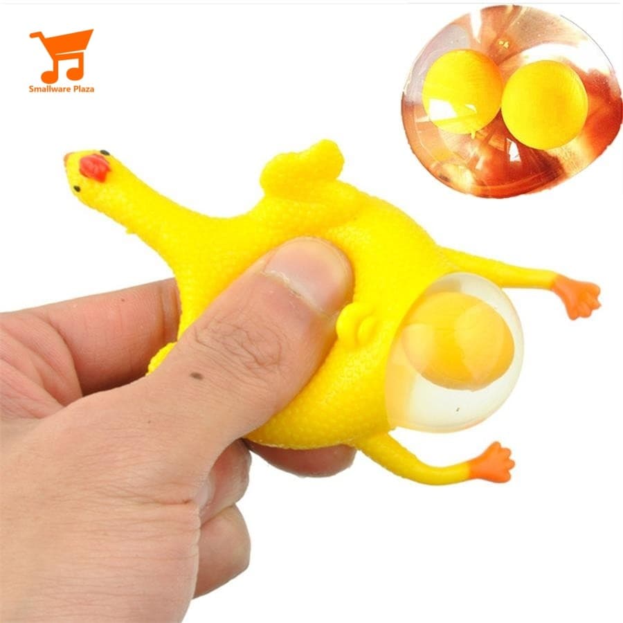 Anti Estresse Engraçado Ovo Colocando Frango Splat Forma Ventilação Bola Squeeze Mole Alívio Brinquedo Macio Presente