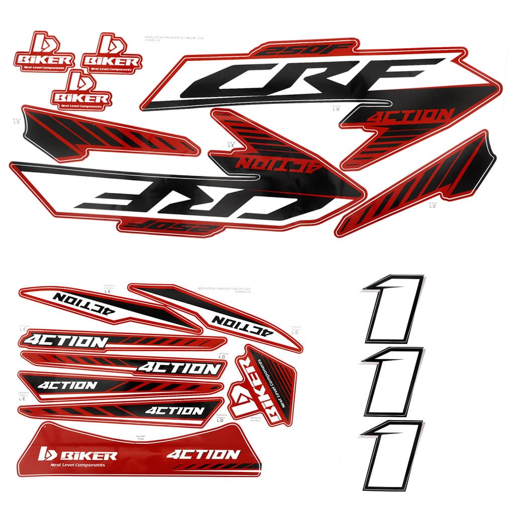 Kit Adesivos Take Plástico Biker 4ction Crf 250f 2018 Em Diante