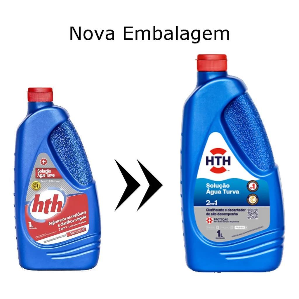 HTH Solução Água Turva 1L Tratamento Piscinas Cristalina