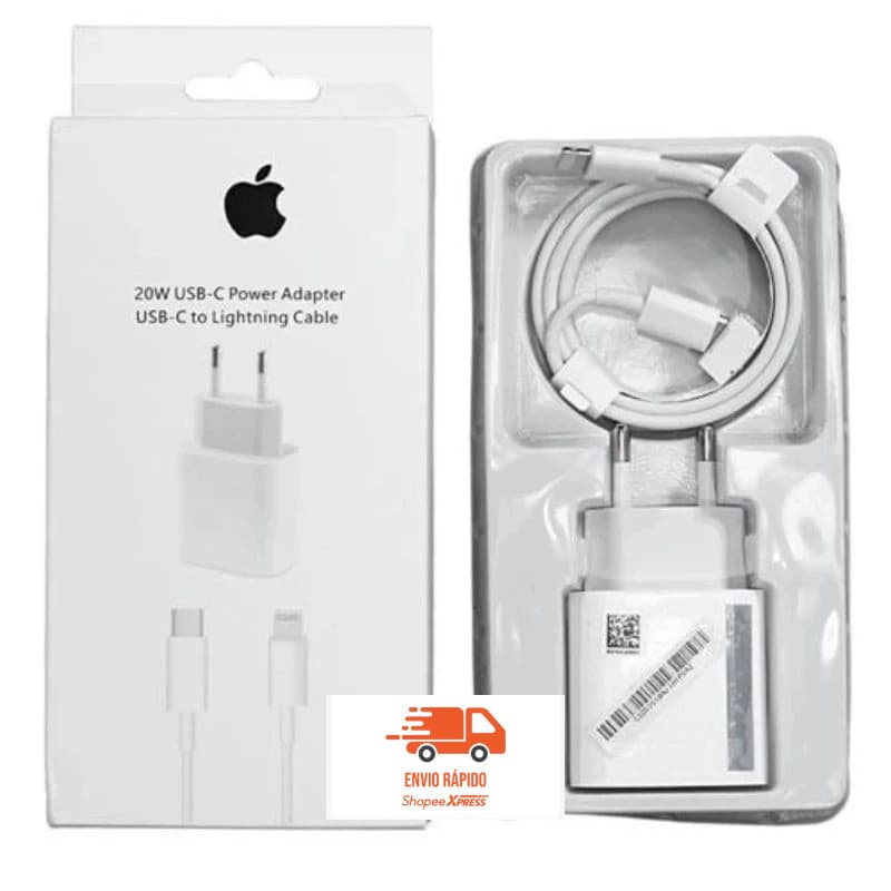 Carregador iPhone Original Turbo 20W Completo 8 9 11 12 13 14 Pro + Cabo Usb-C lacrado