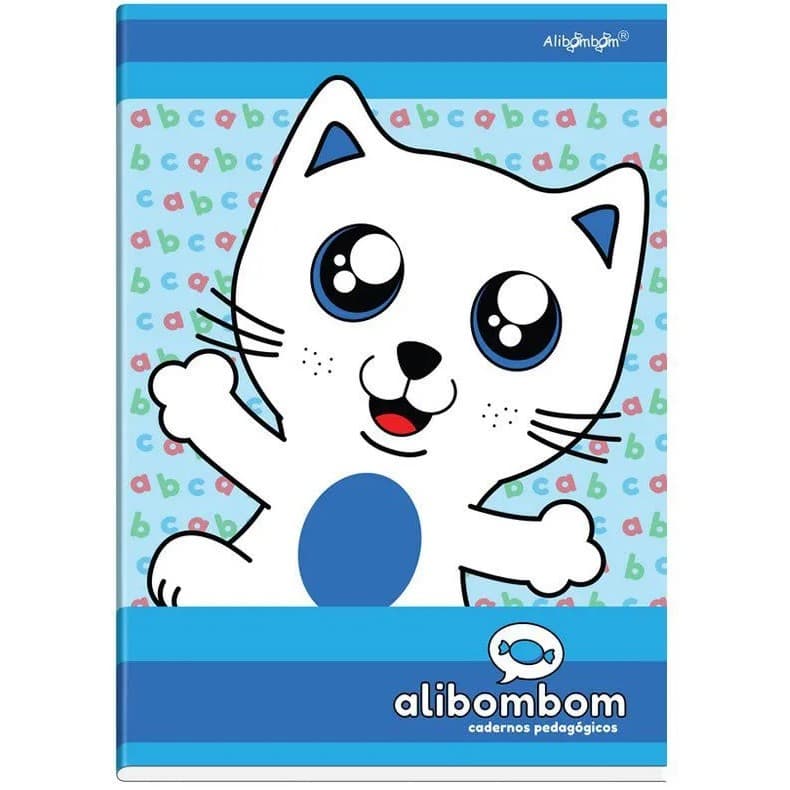 Caderno Alibombom Cartonado Azul 60 fls SEM PAUTA