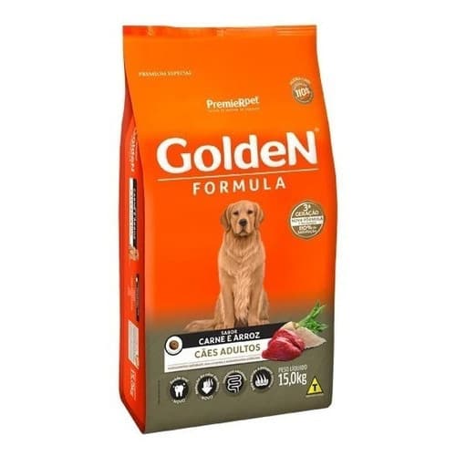 Ração Golden para Cães Adultos Sabor Carne e Arroz 15kg