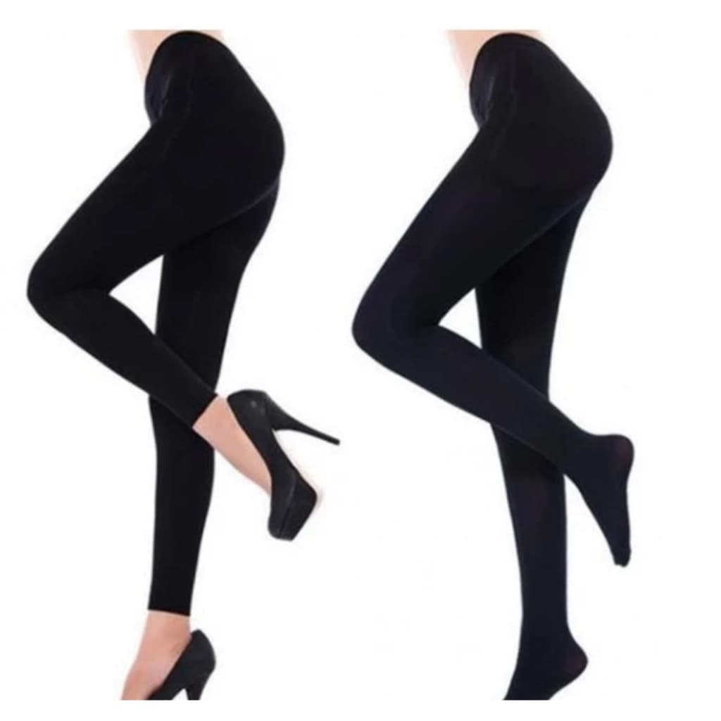 Meia Calça Fio 80 Grosso Preta Adulto Inverno  Feminino com Pé e sem pé