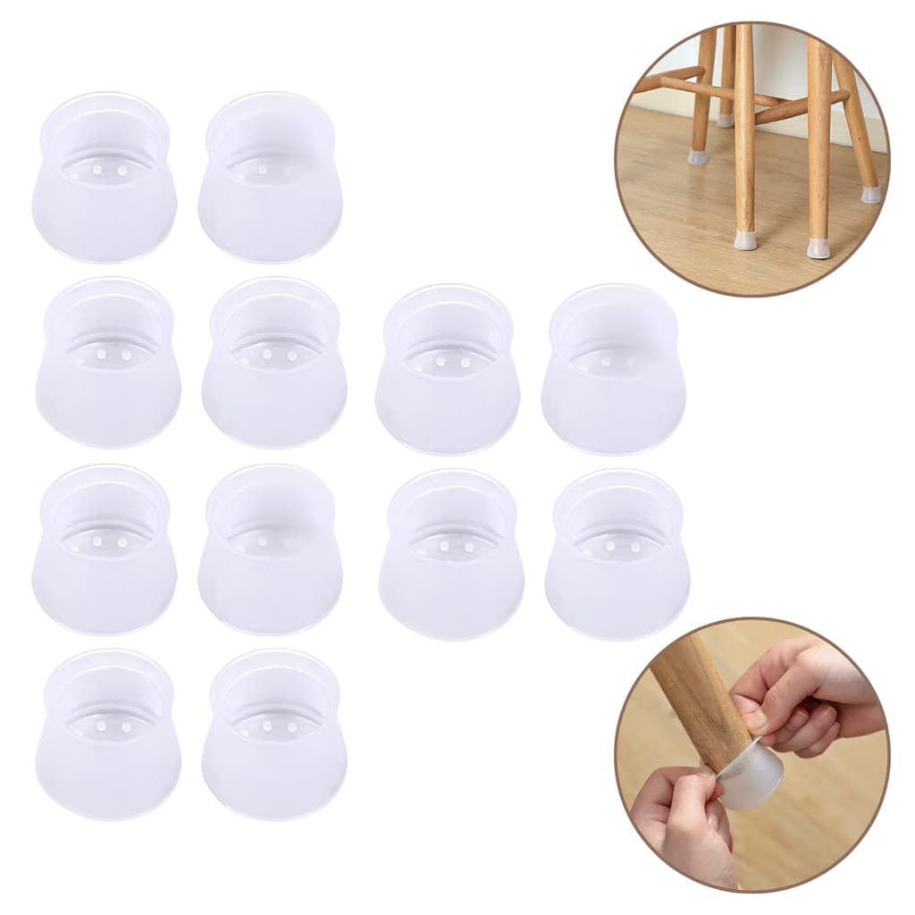 Kit 12 Peças Protetor Silicone Mesa Cadeira Pé Redondo Protege O Piso