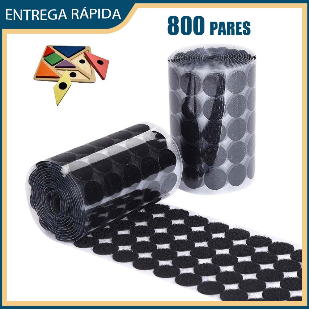 800 pares preto redondo Velcro forte dupla face adesivo mão-adesivo criança-mãe adesivo Velc