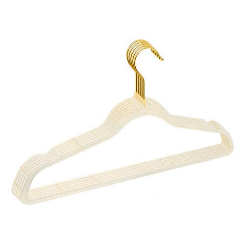 Kit 5 Cabide Acrilico Transparente Com Glitter Dourado Fino