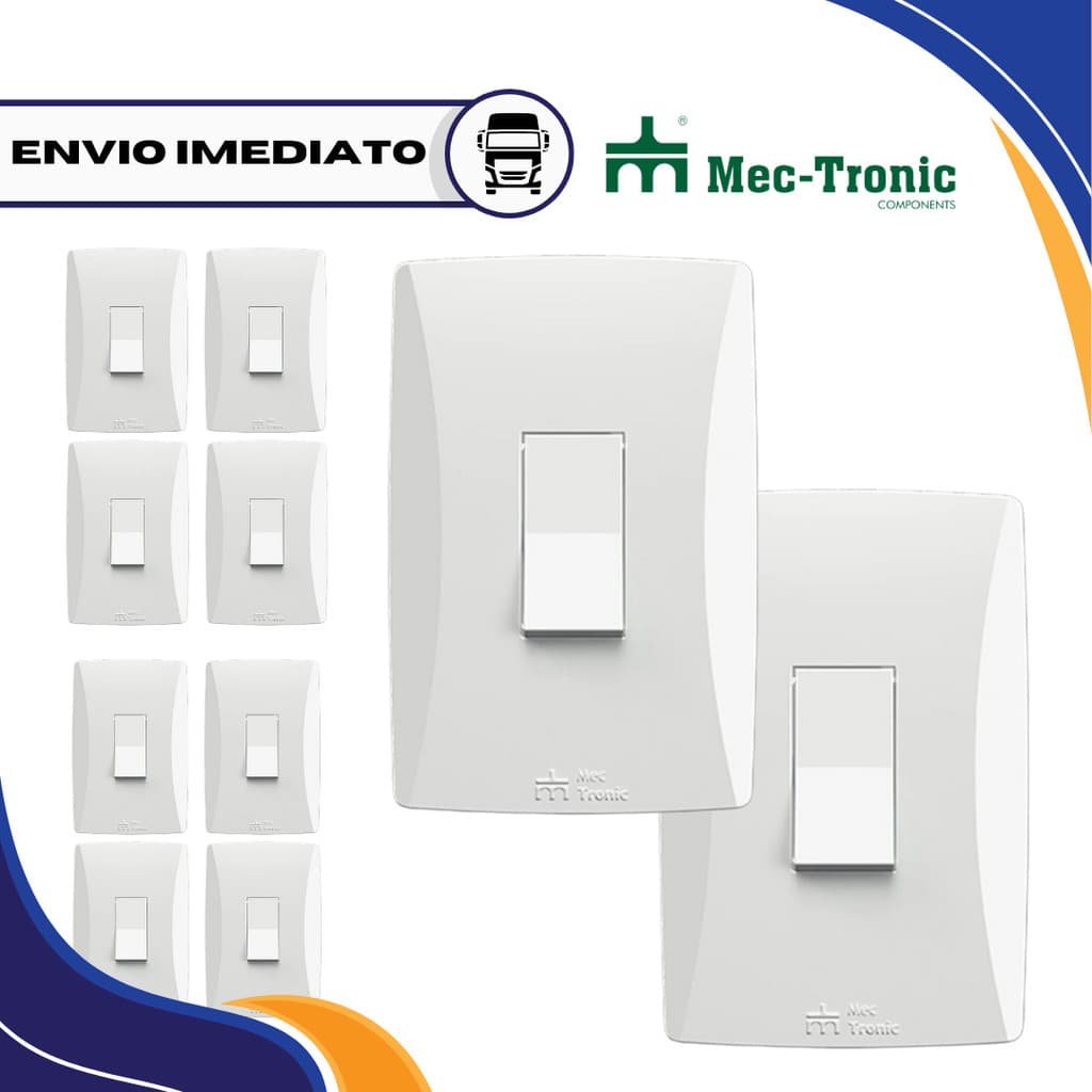 Kit 10 Interruptor Simples Modular Branco Linha Petra Mectronic