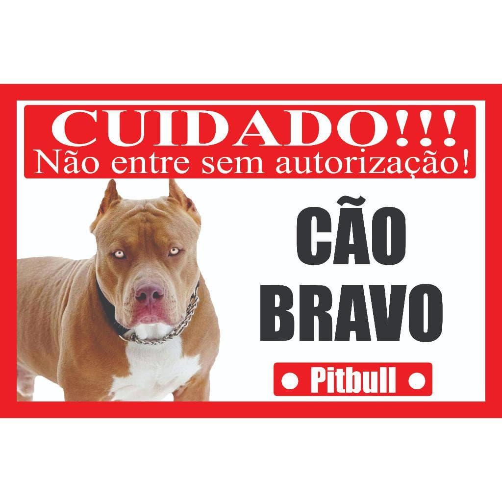 Placa Decorativa Cuidado CÃO Bravo 20x30 Mdf