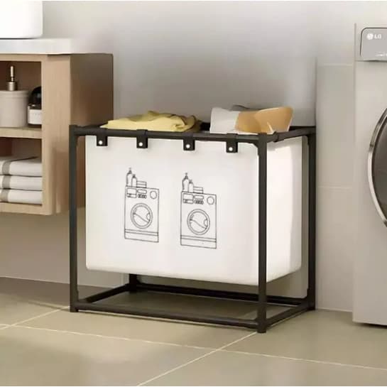 Cesto Organizador De Roupa Reforçado Lavanderia Quintal Casa organizado e funcional