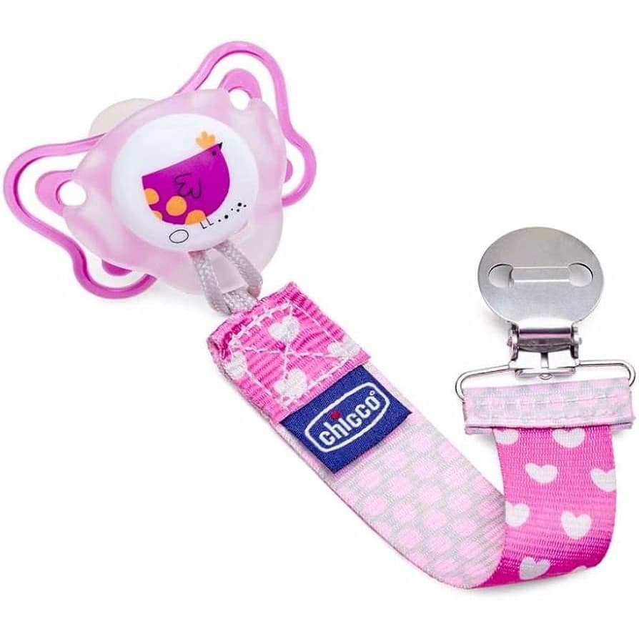 Chicco Prendedor De Chupeta Fashion Clip Girl Rosa