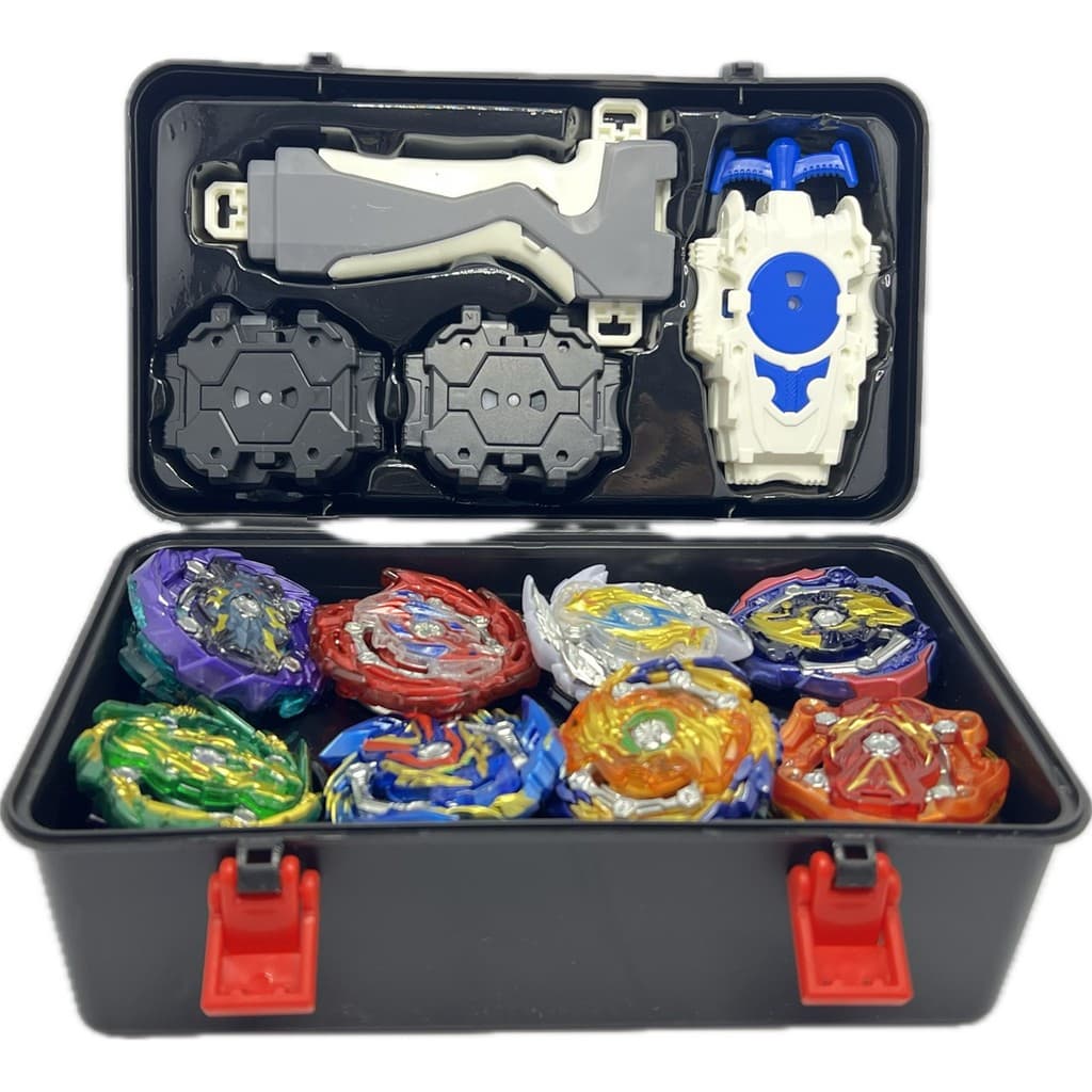 KIT MALETA KIT GIROBLADE BURST MALETA COM 8 GIROBLADES + 3 SUPER LANÇADORES + 1 GRIP + ADESIVOS